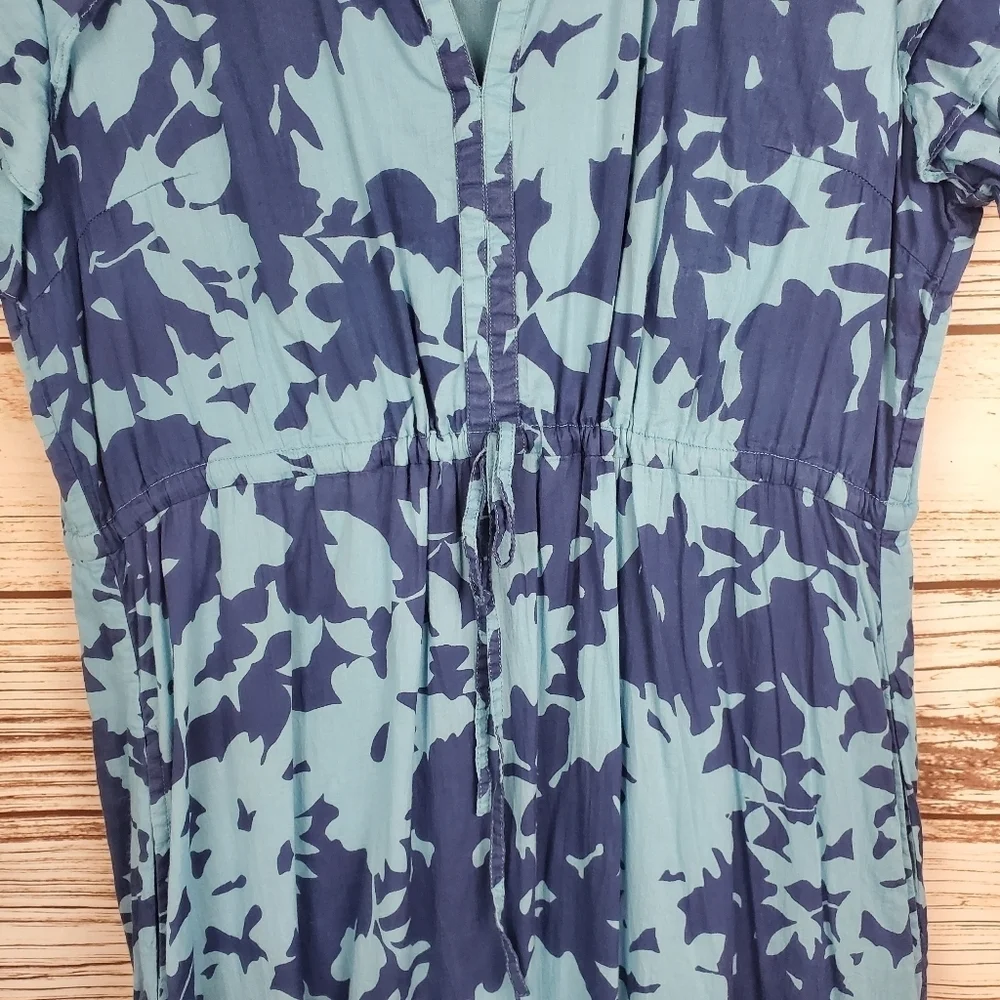 Olivis James The Label Medium "Delia" Night Shadow Blue Ruffle Midi Dress #119 - Picture 4 of 12